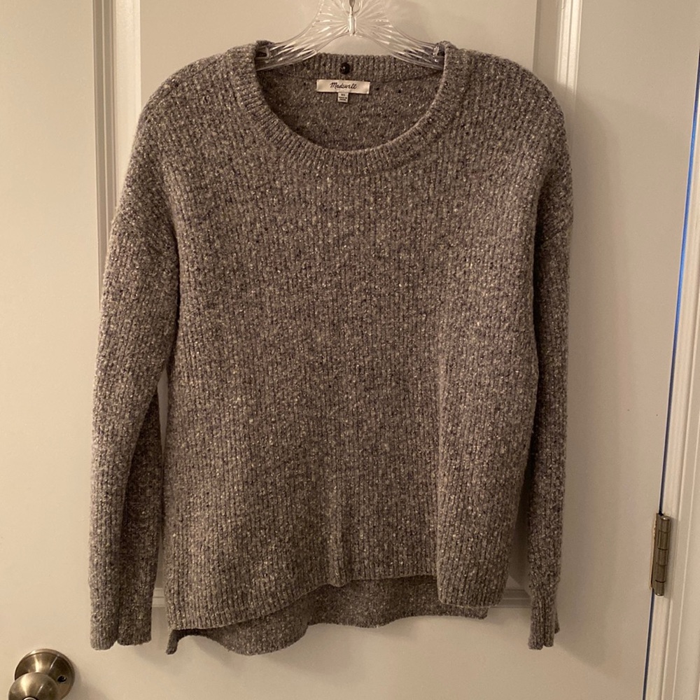 scoop neck/turtleneck gray sweater